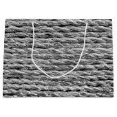 Zilver Metallic Wicker Patroon Groot Cadeauzakje (Voorkant)