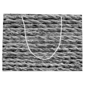 Zilver Metallic Wicker Patroon Groot Cadeauzakje (Achterkant)