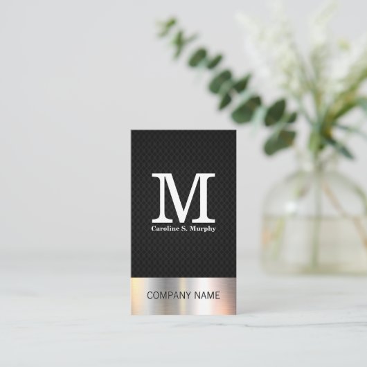 Zilver metallic | Zwart vlees Visitekaartje (Staand voorkant)