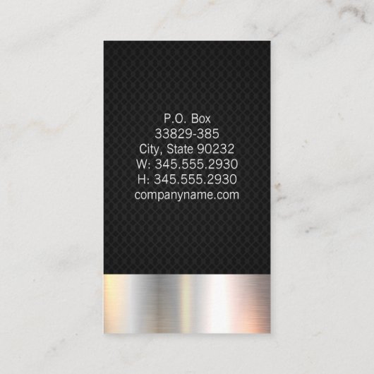 Zilver metallic | Zwart vlees Visitekaartje (Achterkant)