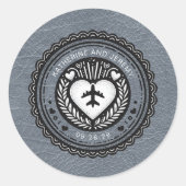 Zilver Mexicaans paspoort Ronde Sticker (Voorkant)