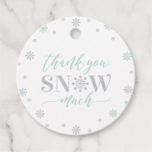 Zilver & Mint Winter Wonderland Feest Bedankt Bedankjes Labels