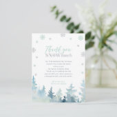 Zilver & Mint Winter Wonderland Foto Bedankt (Staand voorkant)
