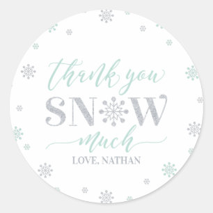 Zilver, Mint Winter wonderland Hartelijk dank snee Ronde Sticker