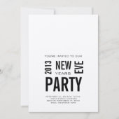 Zilver Modern 2013 New Years Eve Party Invitation Kaart (Voorkant)
