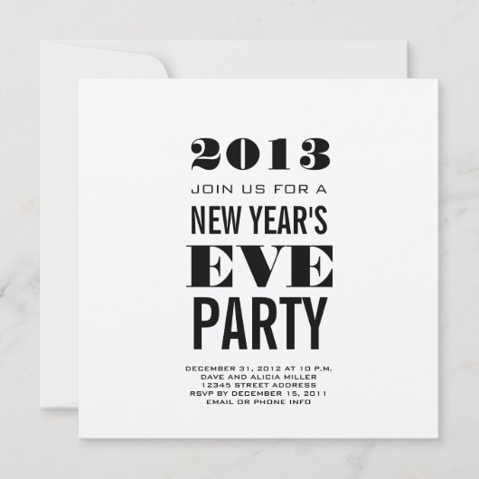 Zilver Modern 2013 Nieuwjaarsdag nodigt de Eva Par Kaart (Voorkant)