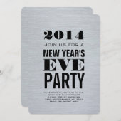 Zilver Modern 2014 Nieuwjaarsfeest Kaart (Voorkant / Achterkant)