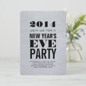 Zilver Modern 2014 Nieuwjaarsfeest Kaart (Staand voorkant)