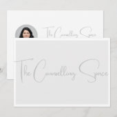 Zilver | Modern Elegant Minimaal Digitaal Download Kaart (Voorkant / Achterkant)