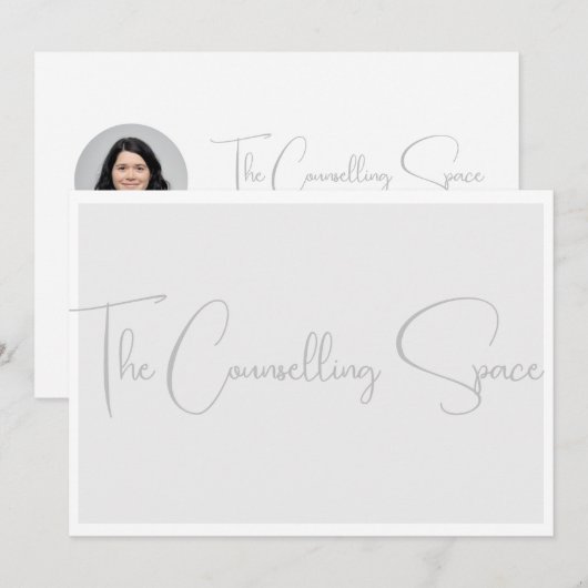 Zilver | Modern Elegant Minimaal Digitaal Download Kaart (Voorkant / Achterkant)