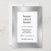 Zilver modern minimalistisch thuiszoet huis, beweg aankondiging (Voorkant)