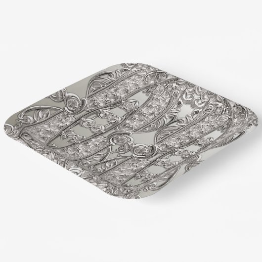 Zilver  Modern Papier Bord (Gebogen)