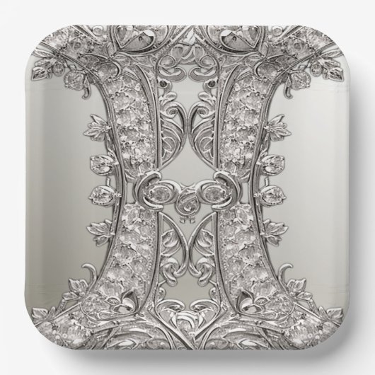 Zilver  Modern Papier Bord (Voorkant)