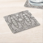 Zilver Modern Papier Onderzetter (Schuin)