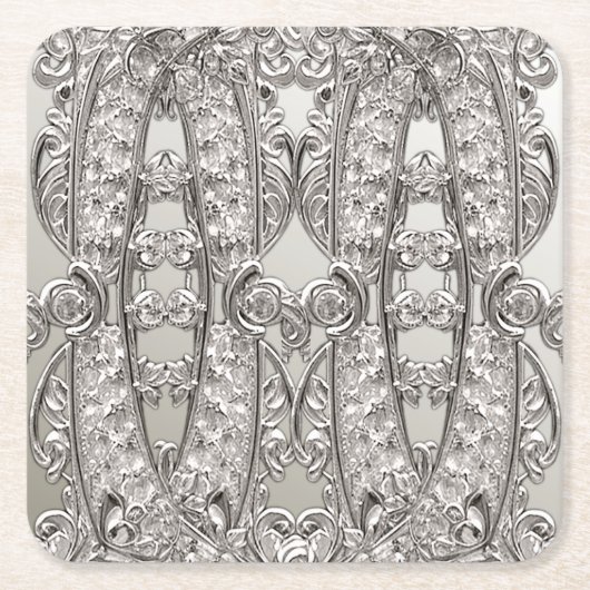 Zilver Modern Papier Onderzetter (Voorkant)