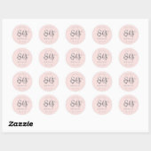 Zilver Modern Script 80ste Verjaardag Blush Roze Ronde Sticker (Vel)