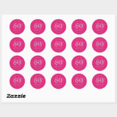 Zilver Modern Script 80ste Verjaardagsfeestje Hot Ronde Sticker (Vel)