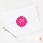 Zilver Modern Script 80ste Verjaardagsfeestje Hot Ronde Sticker (Envelop)