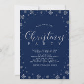 Zilver | Modern Snowflakes kerstfeest Kaart (Voorkant)