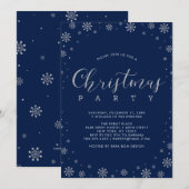 Zilver | Modern Snowflakes kerstfeest Kaart (Voorkant / Achterkant)