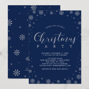 Zilver   Modern Snowflakes kerstfeest Kaart