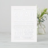 Zilver Moderne Eenvoudige Typografie Graduation Pa Folie Uitnodiging (Staand Voorkant)