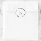 Zilver Moderne Folie Glitter Glans Monogram Ronde Sticker (Tas)