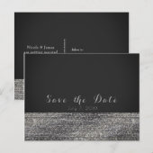 Zilver Moderne Glam Lovertjes Chic Save the Date Aankondigingskaart (Voorkant / Achterkant)