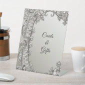 Zilver  moderne tafelblad borden reclamebord met voetstuk (Insitu)