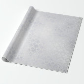 Zilver Monochromatische Fairy Grey Royal Damask Fl Cadeaupapier (Uitgerold)