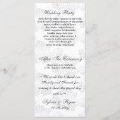 zilver monogram bruiloft programma programmakaart (Achterkant)