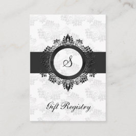 zilver monogram Gift register Kaarten