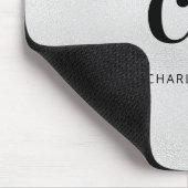 Zilver monogram initalia muismat (Hoek)