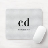 Zilver monogram initalia muismat (Met muis)