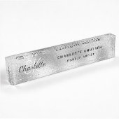 Zilver monogram moderne professional naambordje