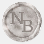  zilver monogram wax seal Sticker (Voorkant)