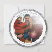 Zilver Mozaïek Feestelijke Winter Familie Feestdagenkaart (Voorkant)