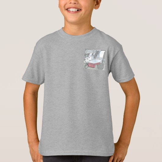 Zilver "Naar de weg" Grafische T-shirt (Voorkant)