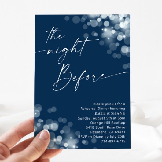 Zilver & Navy Blauw repetitie diner Kaart