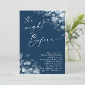 Zilver & Navy Blauw repetitie diner Kaart (Staand voorkant)