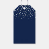 Zilver & Navy Blauwe Moderne Afstudeerfeest Favor Cadeaulabel (Achterkant)