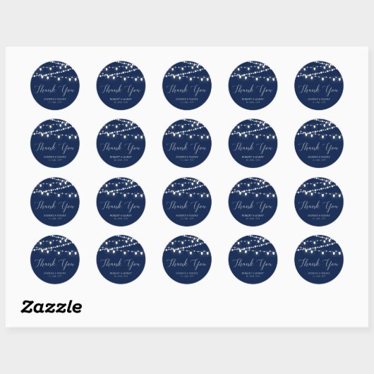 Zilver & Navy | Lichtslingers Bedankt Sticker (Vel)