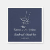 Zilver & Navy Proost op 30 jaar verjaardag servett Servet (Voorkant)