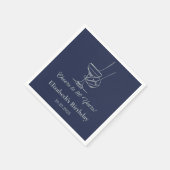 Zilver & Navy Proost op 30 jaar verjaardag servett Servet (Hoek)