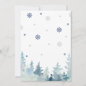 Zilver & Navy Winter Wonderland Boy Birthday Party Kaart (Achterkant)