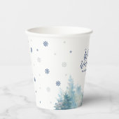 Zilver & Navy Winter Wonderland Kinderen van Birth Papieren Bekers (Voorkant)