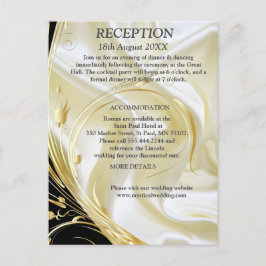 Zilver of Goud Abstract bloemen op - Zijde Aankondigingskaart