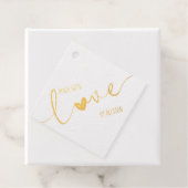 Zilver of Goud Script Typografie Gemaakt Met Liefd Bedankjes Labels (Met doos)