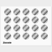 Zilver OM-teken Ronde Sticker (Vel)