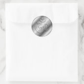Zilver OM-teken Ronde Sticker (Tas)